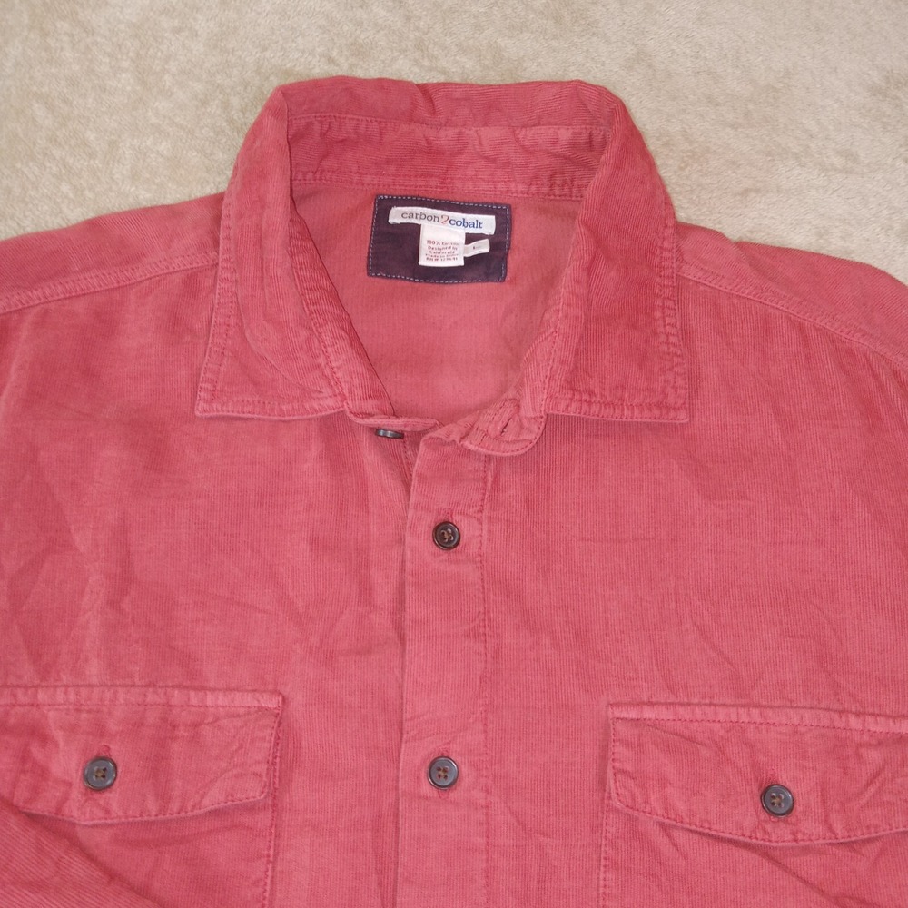 Carbon 2 Cobalt Courdory Long Sleeve Button Up Shirt Men's Large Burnt Orange‎